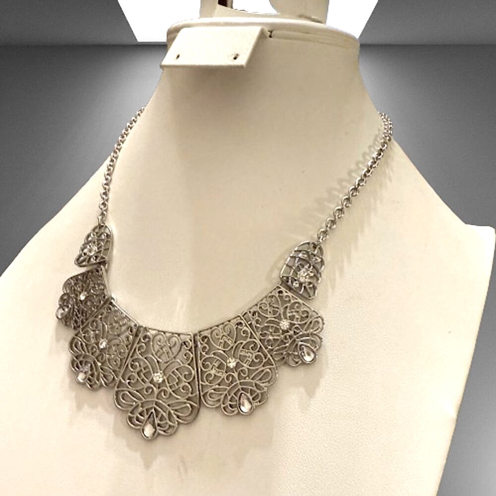 Park Lane Silver Tone Statement Collar Necklace